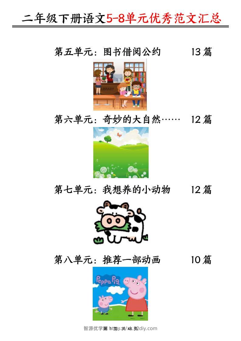 二下语文5-8单元看图写话优秀范文汇总47篇（48页）-智源优学网