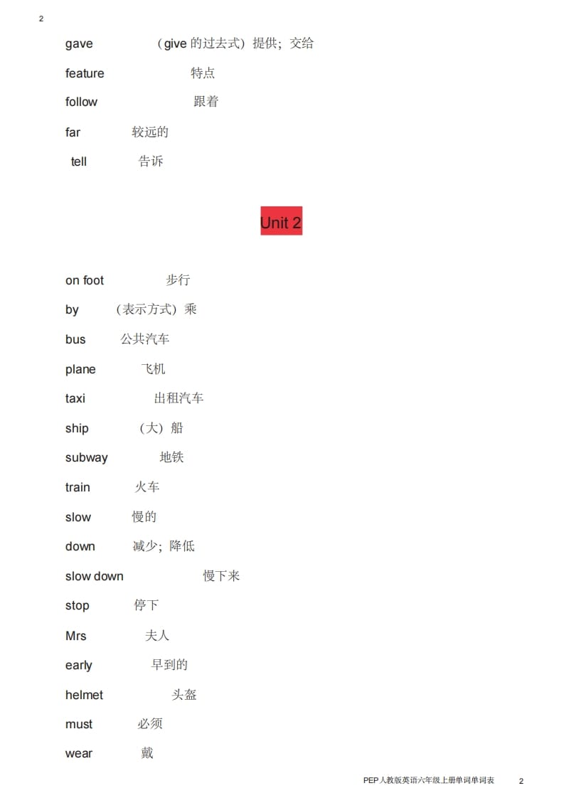 图片[2]-六年级英语上册单词表（人教版PEP）-智源优学网