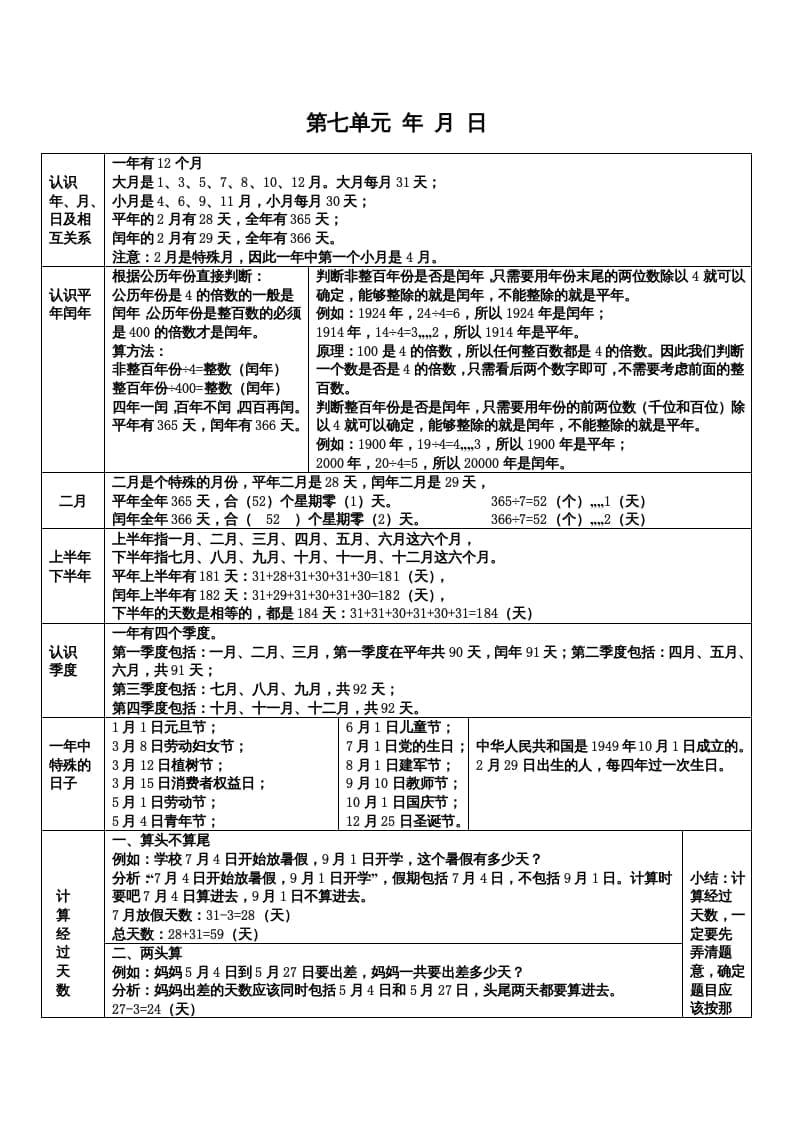 三年级数学上册第七单元年月日（北师大版）-智源优学网