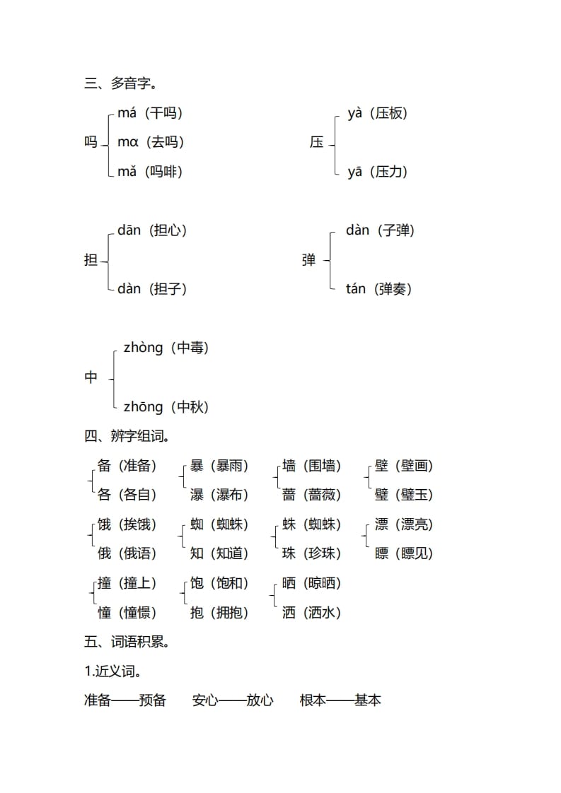 图片[3]-三年级语文上册第四单元知识要点汇总（部编版）(1)-智源优学网