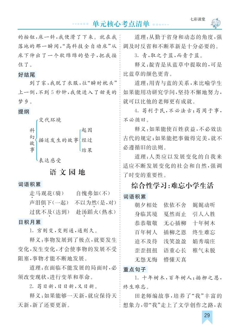 六年级语文下册第六单元核心考点清单-智源优学网