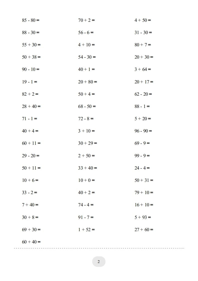 图片[2]-一年级数学上册（100以内的加减法(一)4000题2（人教版）-智源优学网