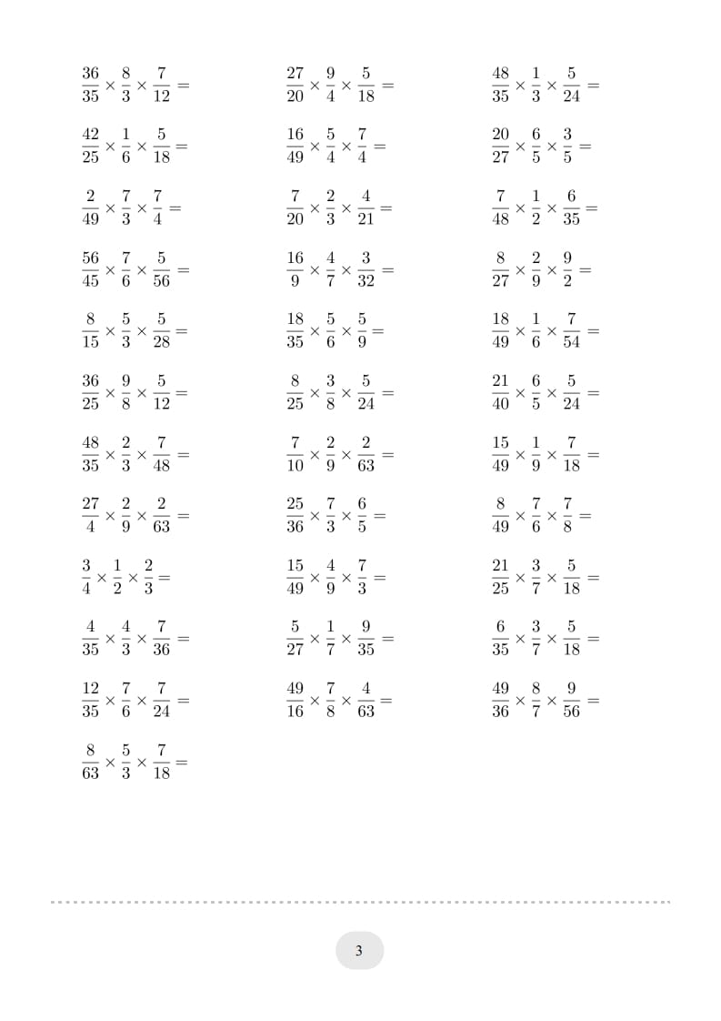 图片[3]-六年级数学上册▲口算题（分数连乘）连打版（人教版）-智源优学网