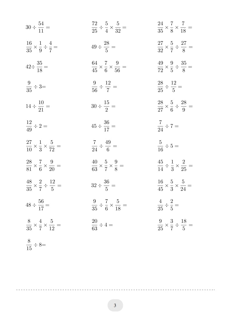 图片[3]-六年级数学上册▲口算题（分数除法）连打版（人教版）-智源优学网