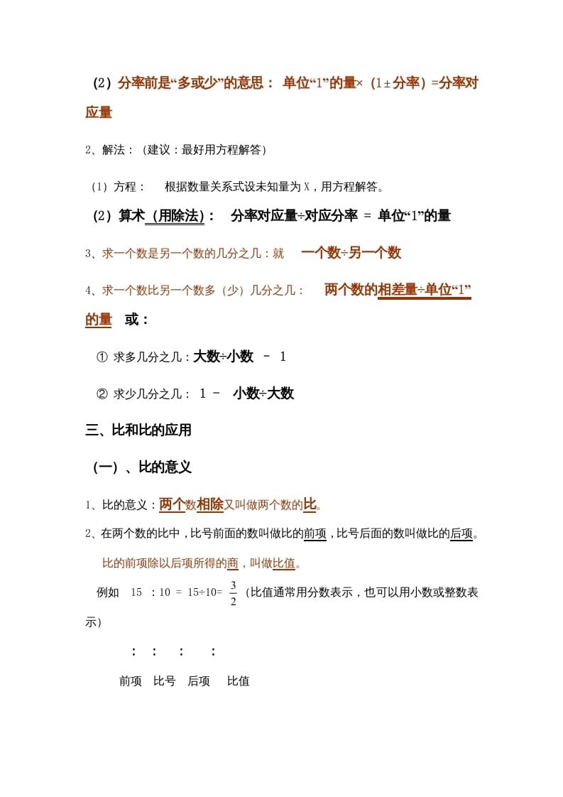 图片[2]-六年级数学上册第2单元归纳总结（人教版）-智源优学网