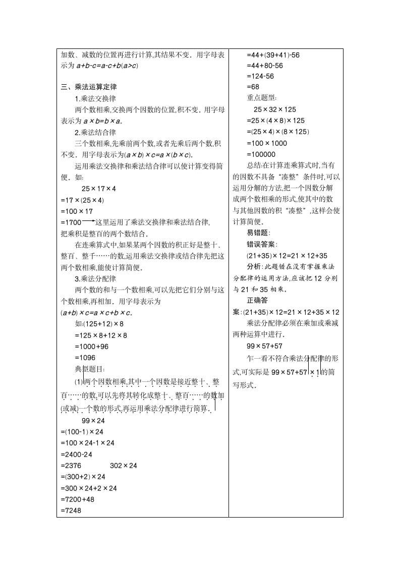 图片[2]-四年级数学下册3.运算定律-智源优学网