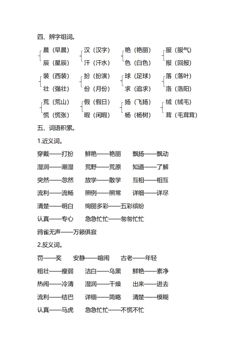 图片[3]-三年级语文上册第一单元知识要点归纳（部编版）-智源优学网