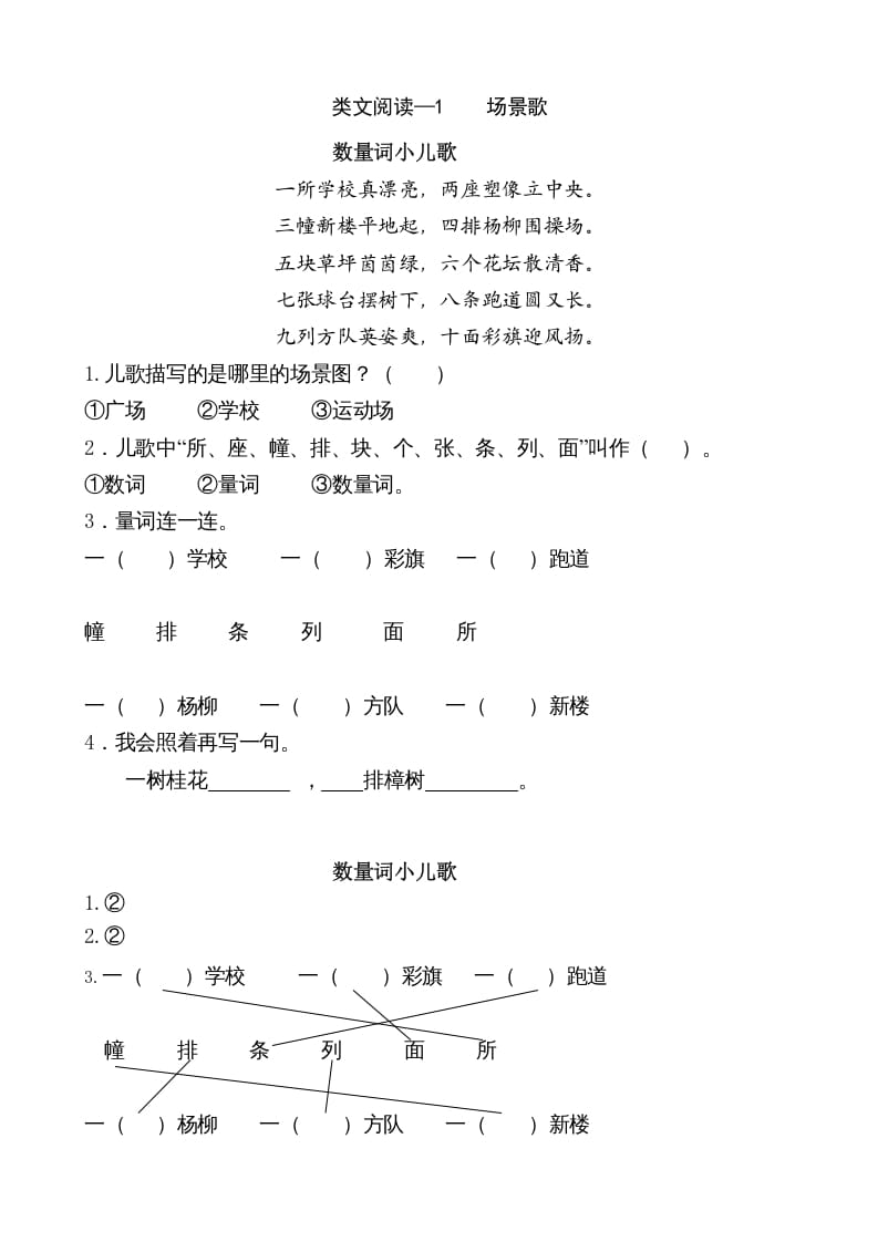 二年级语文上册类文阅读—1场景歌（部编）-智源优学网