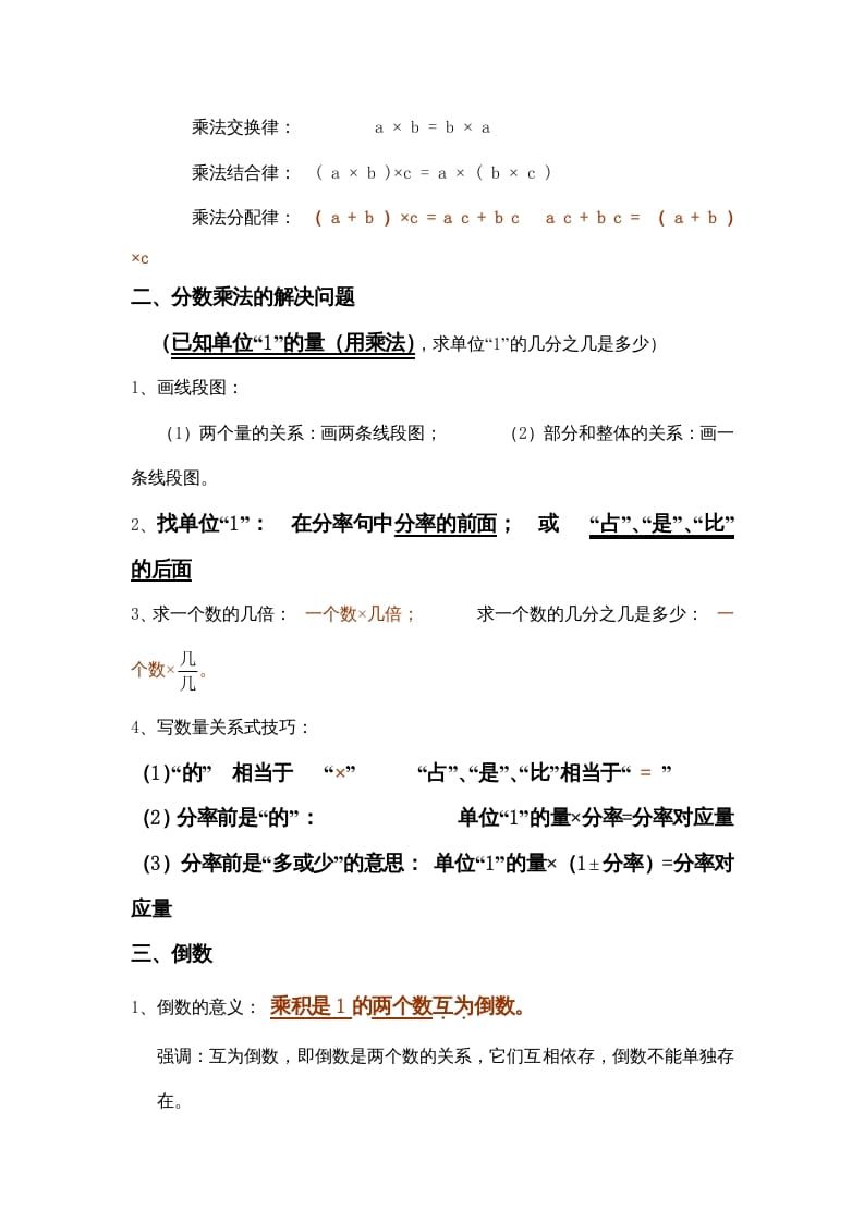 图片[2]-六年级数学上册第1单元归纳总结（人教版）-智源优学网