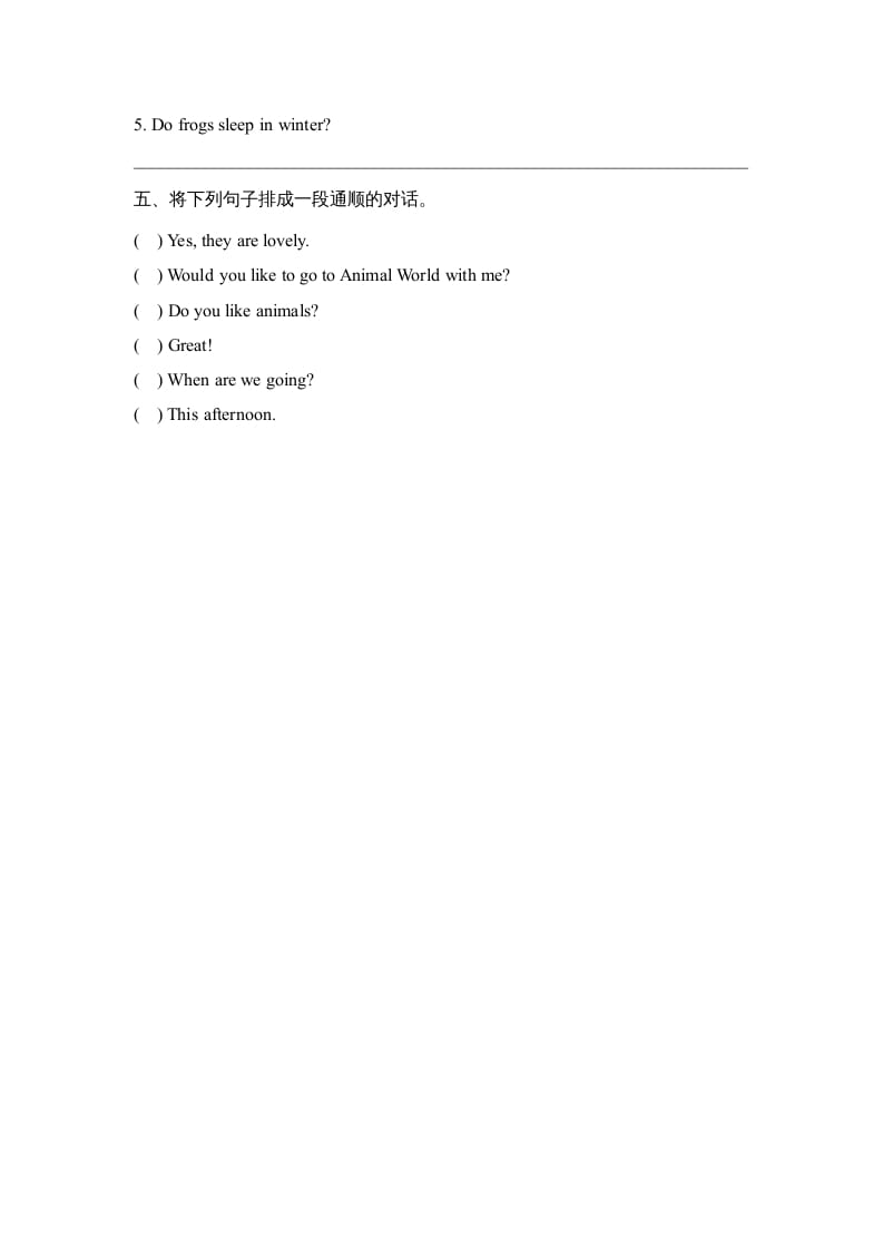 图片[3]-六年级英语上册Unit5_Lesson3_课时训练（人教版一起点）-智源优学网