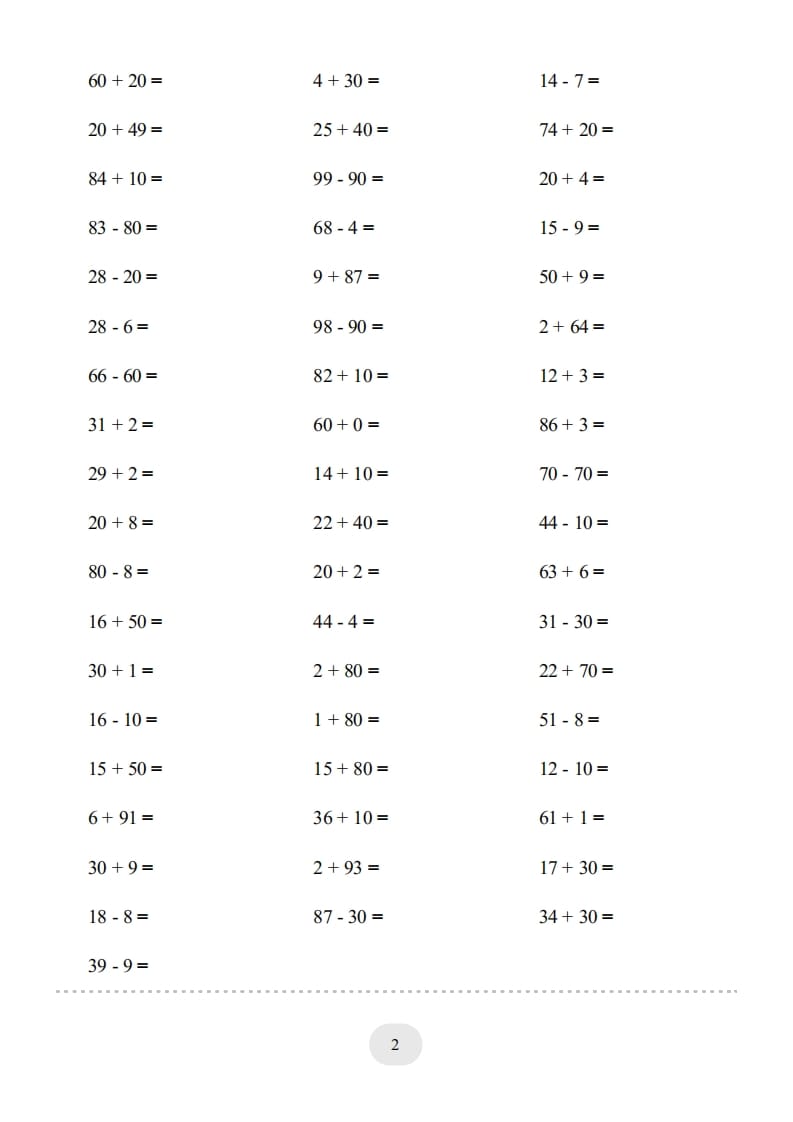 图片[2]-一年级数学上册100以内的加减法（一）4000题1（人教版）-智源优学网