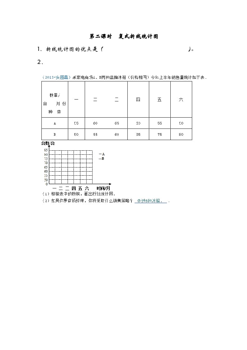 五年级数学下册8.2复式折线统计图-智源优学网