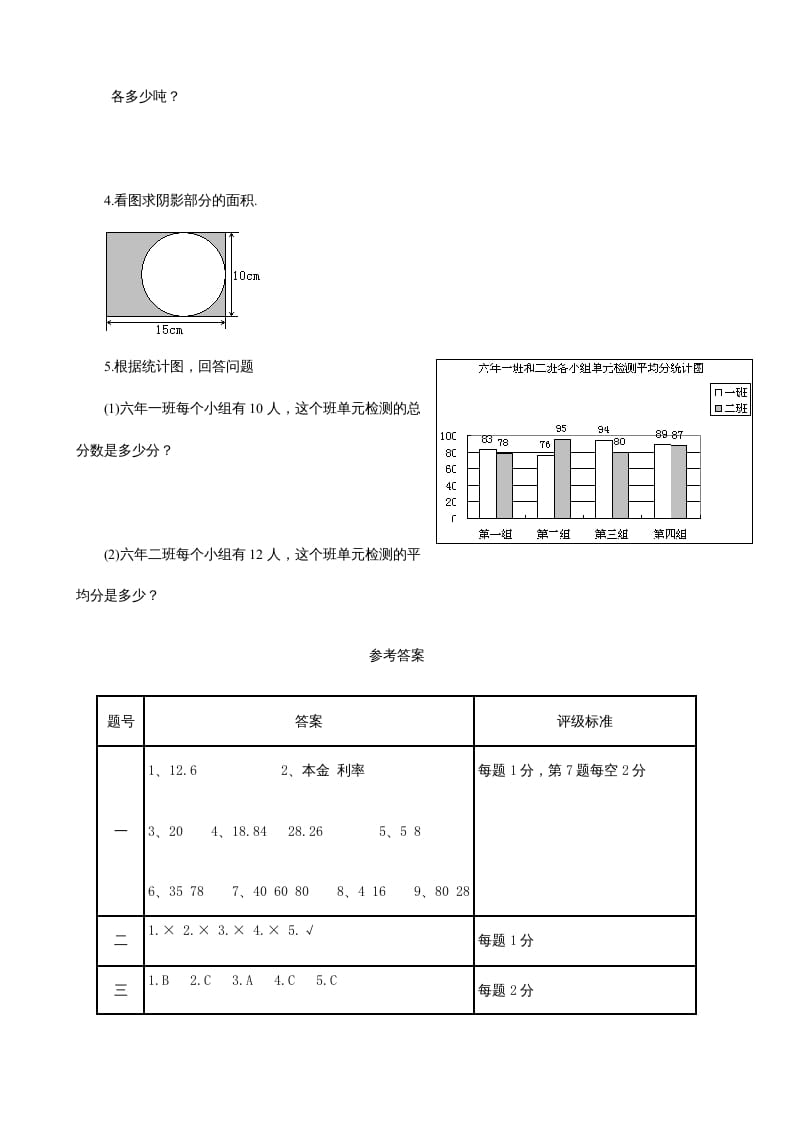 图片[3]-六年级数学上册期末试卷2（北师大版）-智源优学网