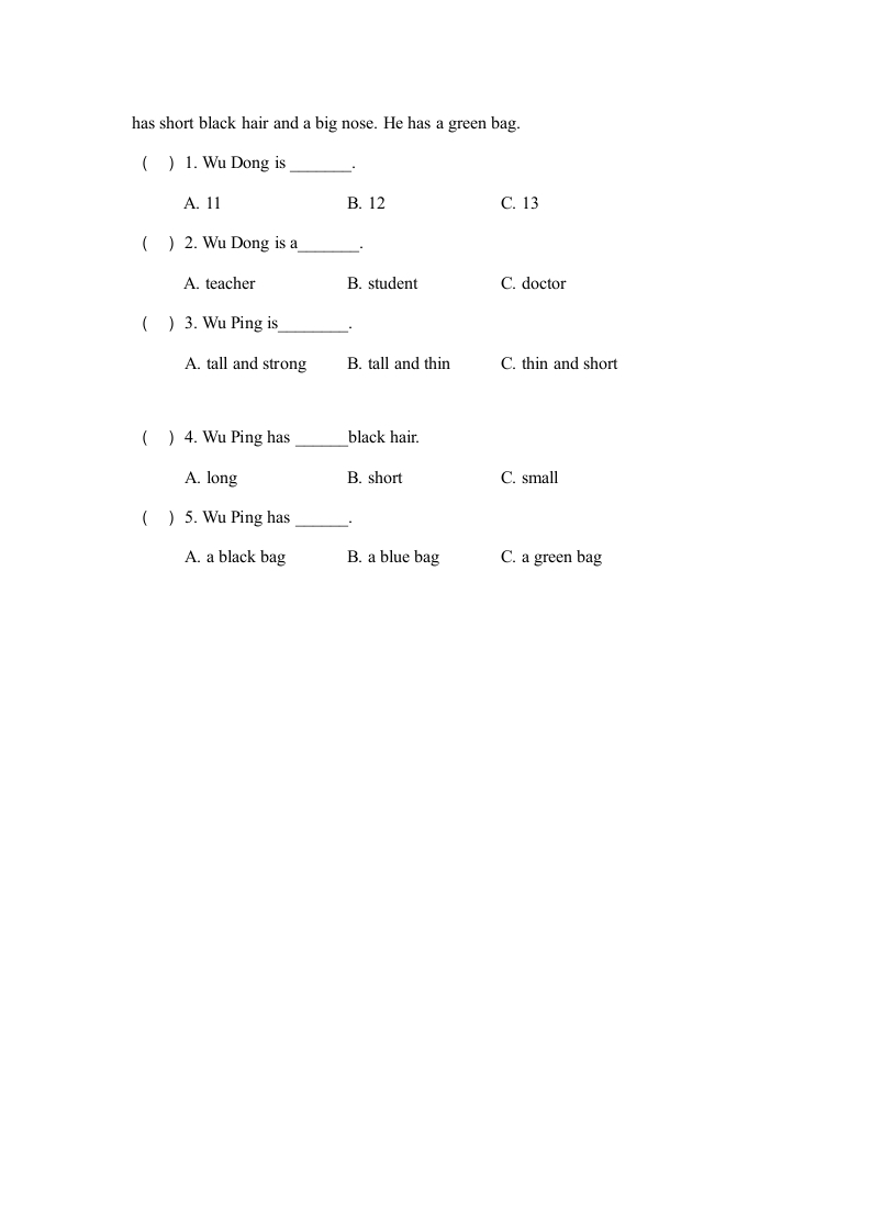 图片[3]-四年级英语上册Unit3__单元检测卷（人教PEP）-智源优学网