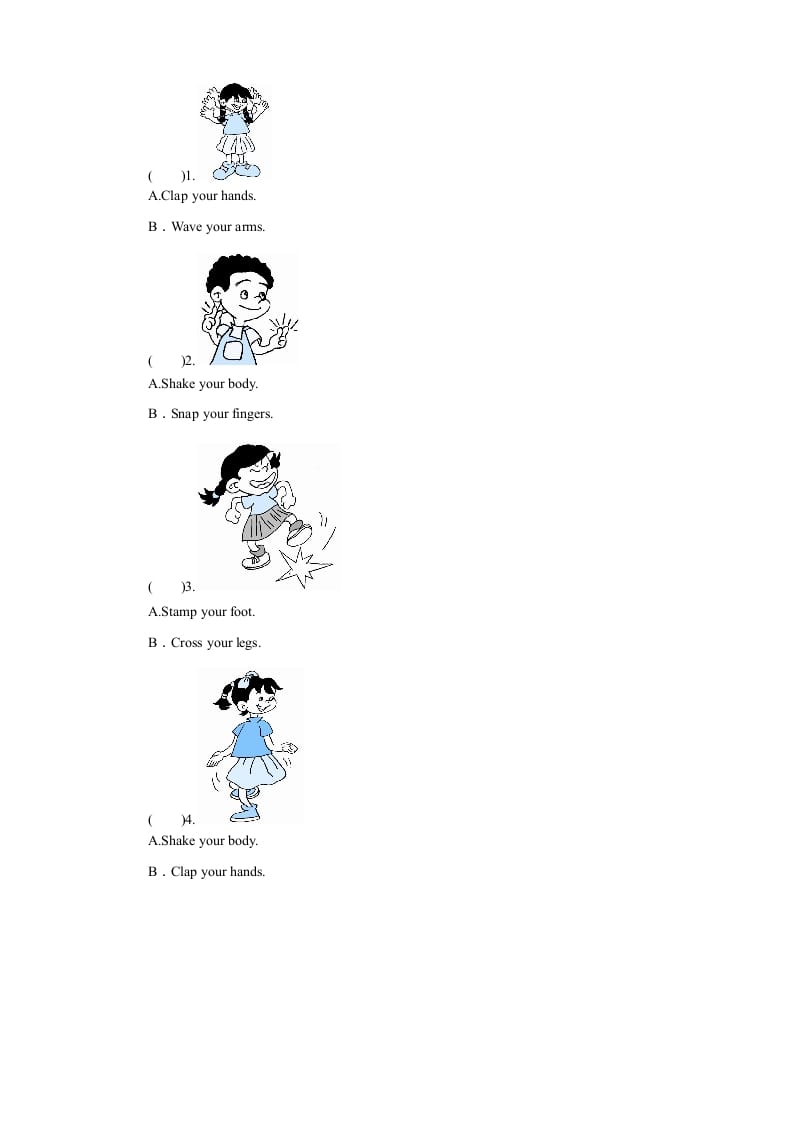 图片[2]-三年级英语上册课时测评unit3Lookatme-PartB练习及答案(2)（人教PEP）-智源优学网