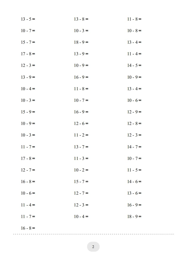 图片[2]-一年级数学上册20以内的退位减法)3000题（人教版）-智源优学网