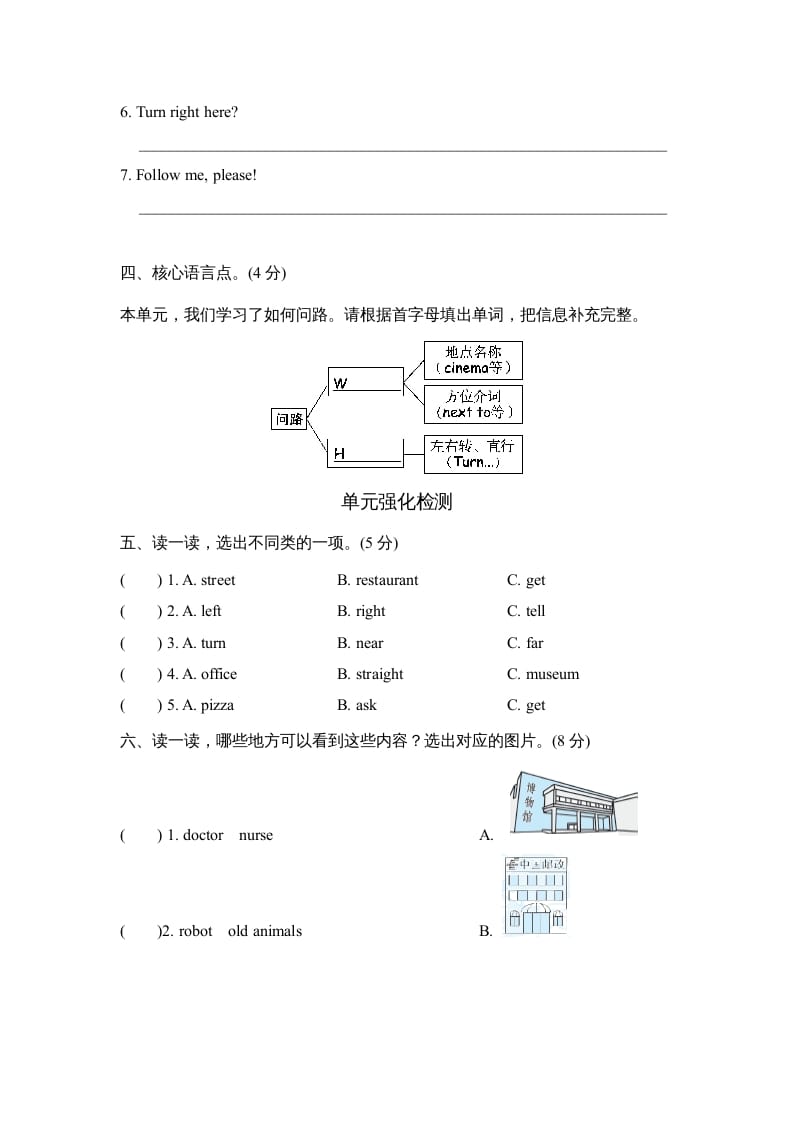 图片[2]-六年级英语上册Unit1单元知识梳理卷（人教版PEP）-智源优学网