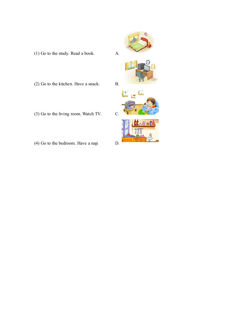 图片[2]-三年级英语上册Unit4_A_Let’s_learn同步习题(1)（人教版一起点）-智源优学网