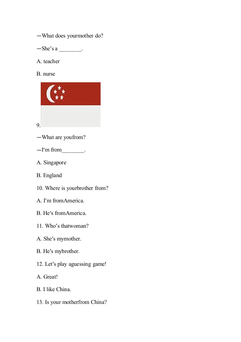 图片[3]-四年级英语上册Lesson6课时达标（精通版四上）（人教版一起点）-智源优学网