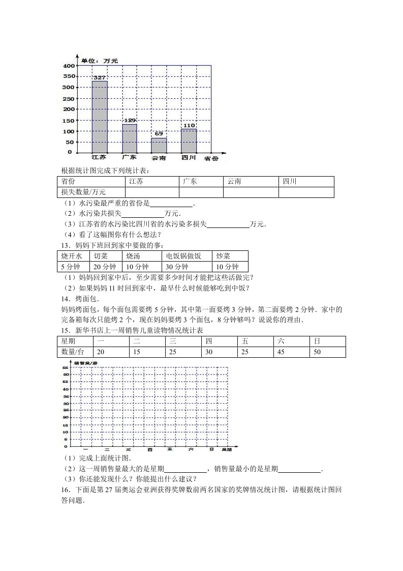 图片[3]-四年级数学上册第7单元测试卷1（人教版）-智源优学网