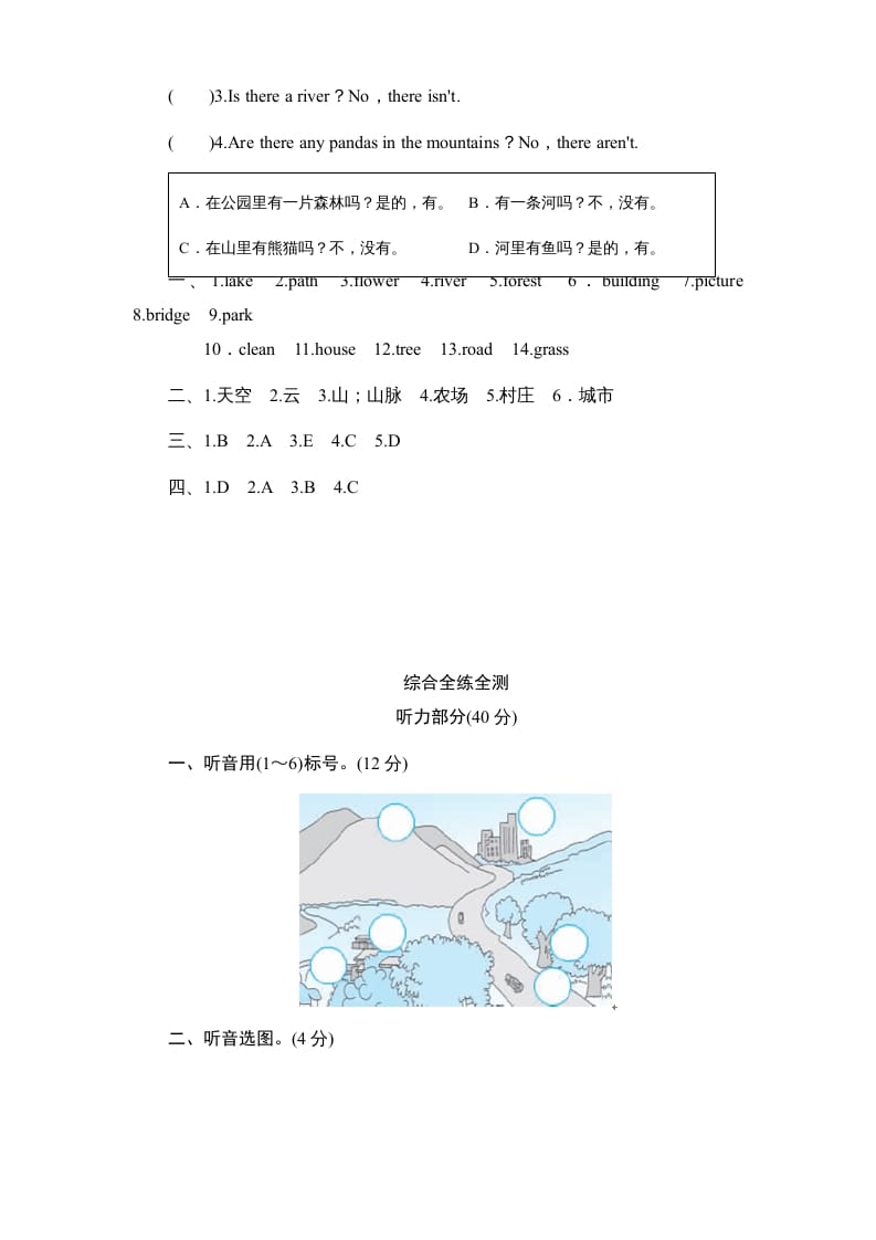 图片[2]-五年级英语上册Unit6《Inanaturepark》单元测试（人教版PEP）-智源优学网