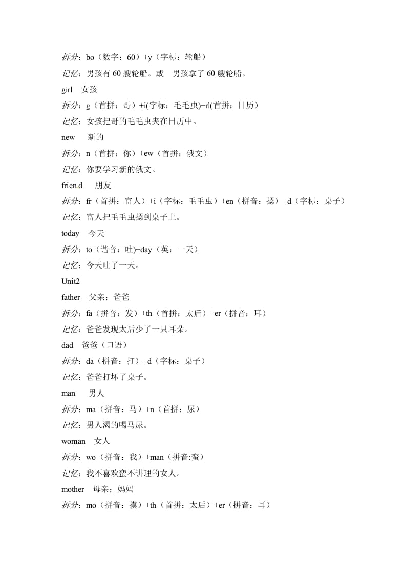 图片[2]-三年级英语下册素材-单词趣味记忆法｜人教（PEP）-智源优学网