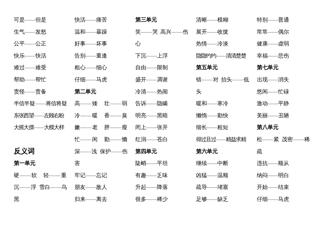 图片[2]-二年级语文上册近反义词汇总（部编）-智源优学网